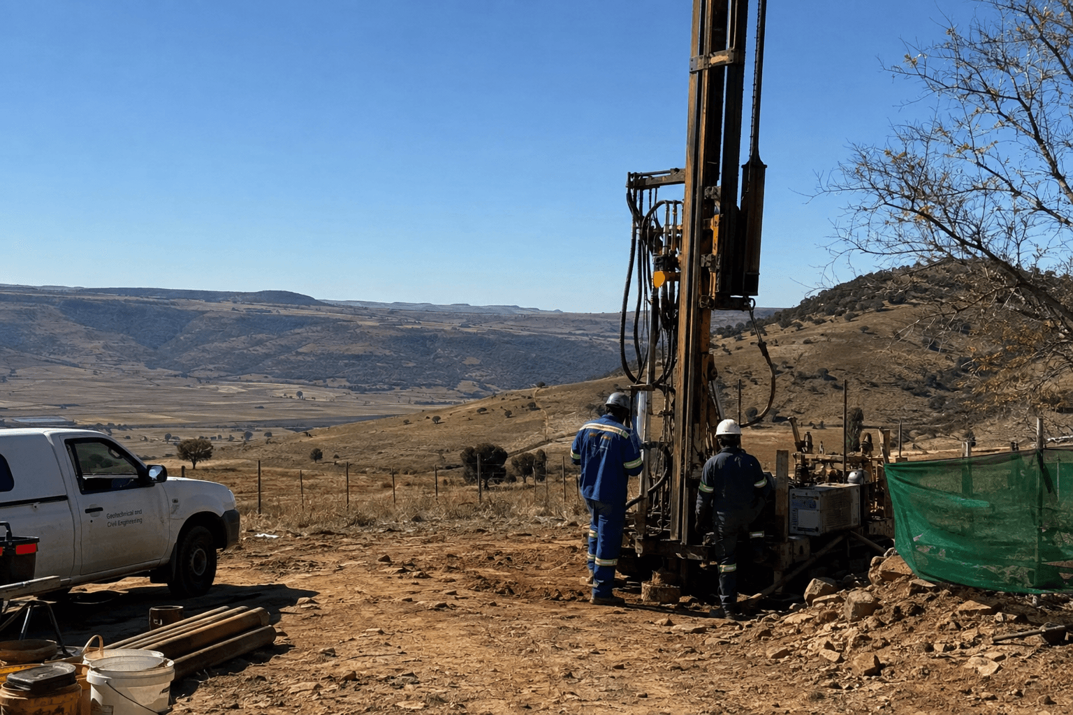 Geotechnical drilling rig on site